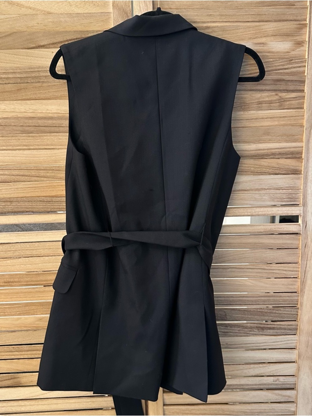 Argent Belted Vest in Seasonless Wool in black size 4 - Picture 3 of 5